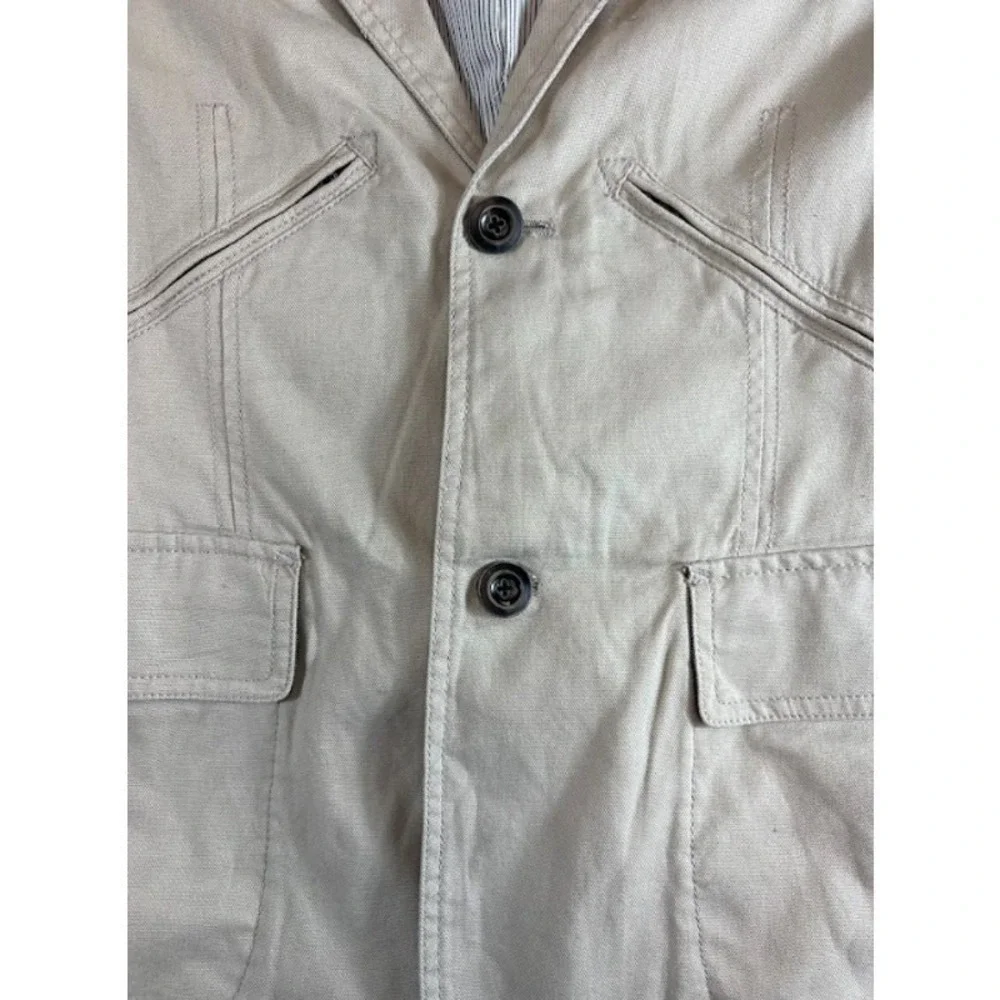 Converse John Varvatos Canvas Utility Blazer Jacket Mens L Beige 88340E NWT